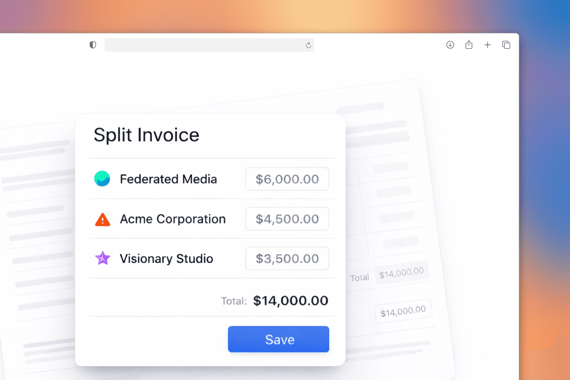 Invoice Splitting